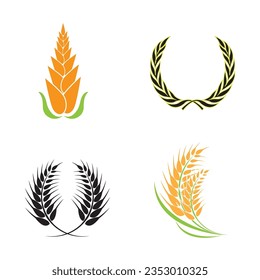 plantilla de diseño vectorial del logotipo de icono de arroz