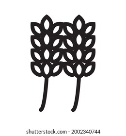 Icono de arroz o logo vectorial ilustración del símbolo de signo aislado, ilustración vectorial con contorno negro de alta calidad.