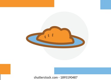 Rice icon set Filled line color concept related food elements.
