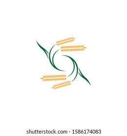 Rice icon and symbol industry agriculture