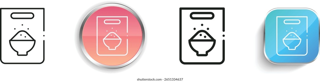 rice icon. Thin Linear, Regular and Button Style Design Isolated On White Background