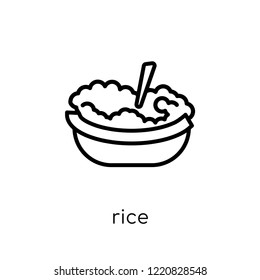 rice icon. Trendy modern flat linear vector rice icon on white background from thin line Restaurant collection, outline vector illustration
