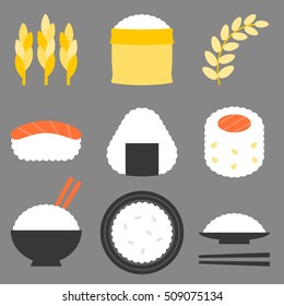 Rice Icon Vector, Flat Design