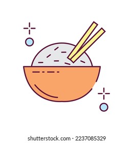 imagen vectorial de icono de arroz con fondo blanco