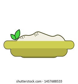 rice icon vector, rice on plate illustration.