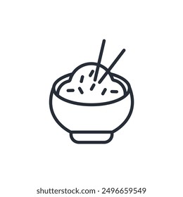 rice icon. vector.Editable stroke.linear style sign for use web design,logo.Symbol illustration.