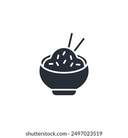 rice icon. vector.Editable stroke.linear style sign for use web design,logo.Symbol illustration.