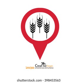 rice icon, wheat icon, vector illustration.