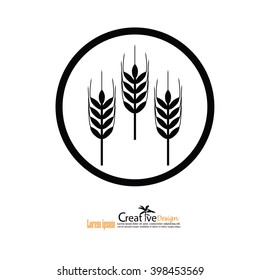 rice icon, wheat icon, vector illustration.
