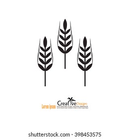 rice icon, wheat icon, vector illustration.