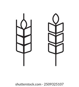 Rice icon. Wheats rye rice ears. barley field cereal nutritious. wheat grain. Vector illustration