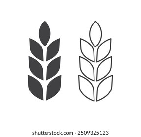 Rice icon. Wheats rye rice ears. barley field cereal nutritious. wheat grain. Vector illustration