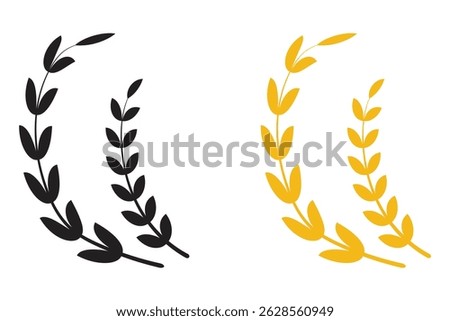Rice icon. Wheats rye rice ears. barley field cereal nutritious. wheat grain. Spike wheat. Wheat logo icon. 