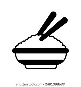 rice icon with white background vector stock illustration