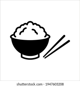 Rice icon,vector illustration. Flat design style. vector rice icon illustration isolated on White background, color editable