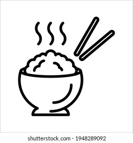 Rice icon,vector illustration. Flat design style. vector rice icon illustration isolated on White background, color editable