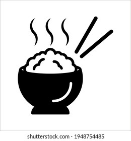 Rice icon,vector illustration. Flat design style. vector rice icon illustration isolated on White background, color editable