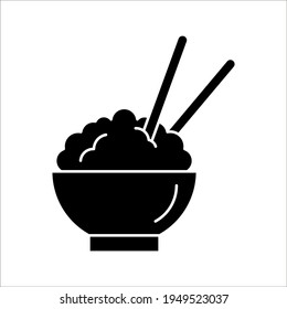 Rice icon,vector illustration. Flat design style. vector rice icon illustration isolated on White background, color editable