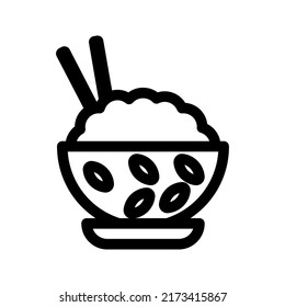 Icono de arroz,ilustración vectorial. Color de estilo de diseño plano editable