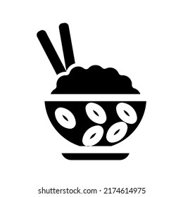 Icono de arroz,ilustración vectorial. Color de estilo de diseño plano editable
