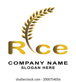 Rice illustration logo design vector