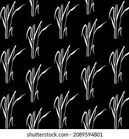 Rice kine art seamless pattern. Black and white wallpaper. rice symbol. rice sign. Rice pattern wallpaper. flat vector illustration