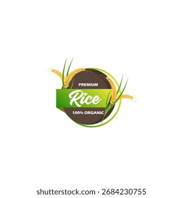 Diseño de logotipo de Vector de etiqueta de arroz