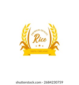 Rice label vector logo desigm