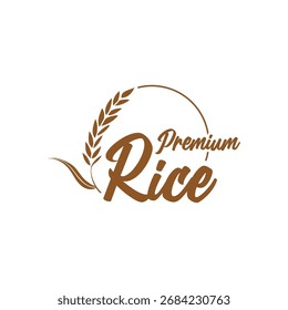 Rice label vector logo desigm