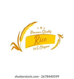 Rice label vector logo design