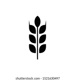rice leaf vector concept, natural logo template, rice leaf icon