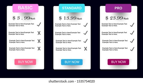 rice list and web design boxes of banners