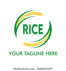 Rice logo. Agricultural company logo. Circle rice logo