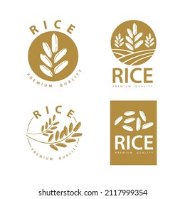 Rice. Logo design template vector illustration.