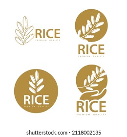 Rice. Logo design template vector illustration.