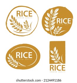 Rice. Logo design template vector illustration.