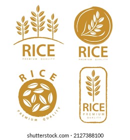 Rice. Logo design template vector illustration.