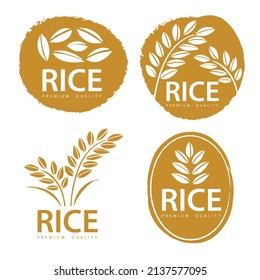 Rice. Logo design template vector illustration.