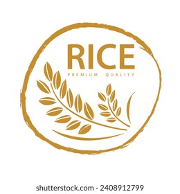 Rice. Logo design template vector illustration.