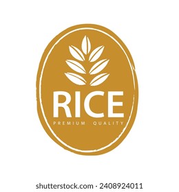 Rice. Logo design template vector illustration.