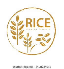 Rice. Logo design template vector illustration.