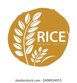 Rice. Logo design template vector illustration.