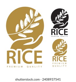 Rice. Logo design template vector illustration.