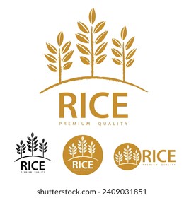 Rice. Logo design template vector illustration.