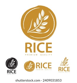 Rice. Logo design template vector illustration.