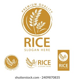 Rice. Logo design template vector illustration.