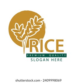 Rice. Logo design template vector illustration.