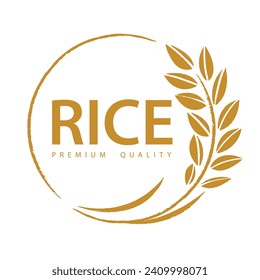 Rice. Logo design template vector illustration.