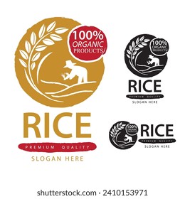 Rice. Logo design template vector illustration.