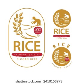 Rice. Logo design template vector illustration.